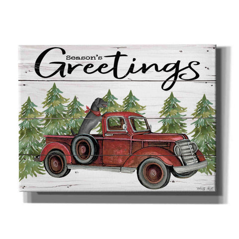 Image of 'Season's Greetings Red Truck' by Cindy Jacobs, Canvas Wall Art