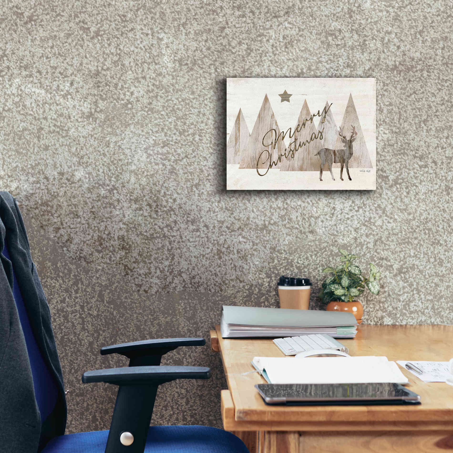 'Merry Christmas Deer 2' by Cindy Jacobs, Canvas Wall Art,16 x 12