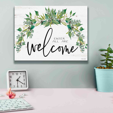 Image of 'Enter All Are Welcome' by Cindy Jacobs, Canvas Wall Art,16 x 12