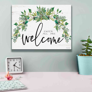 'Enter All Are Welcome' by Cindy Jacobs, Canvas Wall Art,16 x 12