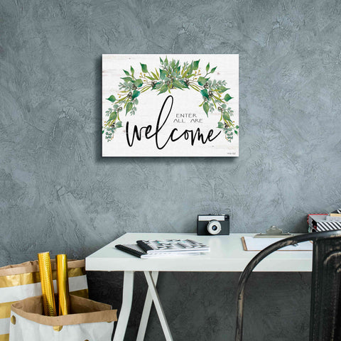 Image of 'Enter All Are Welcome' by Cindy Jacobs, Canvas Wall Art,16 x 12