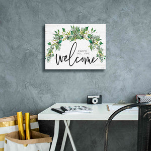 'Enter All Are Welcome' by Cindy Jacobs, Canvas Wall Art,16 x 12