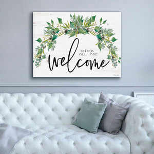 'Enter All Are Welcome' by Cindy Jacobs, Canvas Wall Art,54 x 40