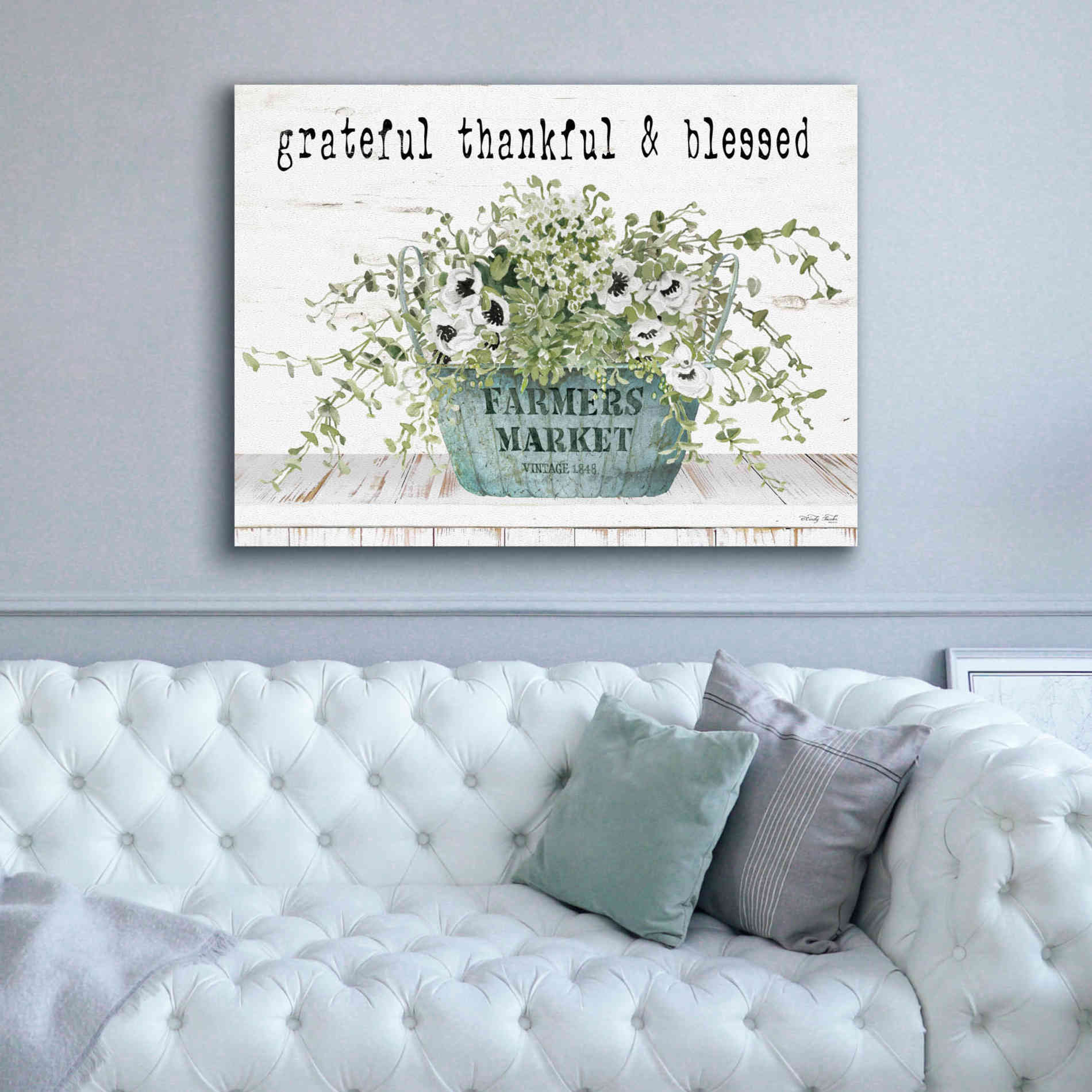 'Grateful Thankful & Blessed' by Cindy Jacobs, Canvas Wall Art,54 x 40