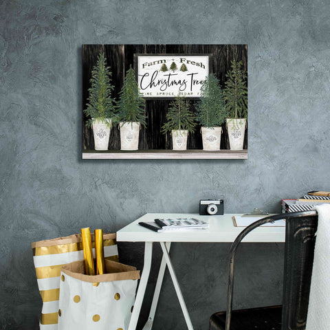 Image of 'Farm Fresh Trees of Christmas' by Cindy Jacobs, Canvas Wall Art,26 x 18