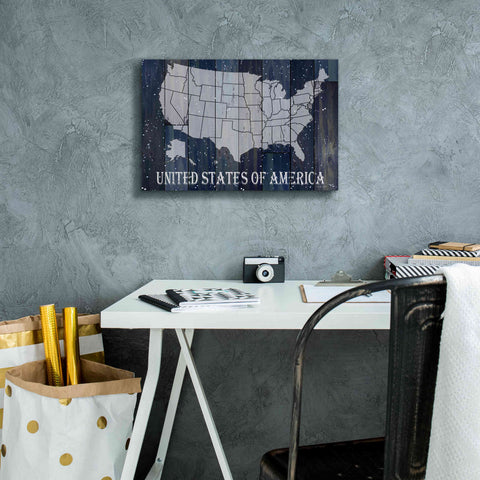 Image of 'Navy United States of America' by Cindy Jacobs, Canvas Wall Art,18 x 12