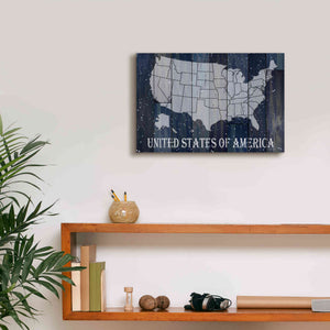 'Navy United States of America' by Cindy Jacobs, Canvas Wall Art,18 x 12