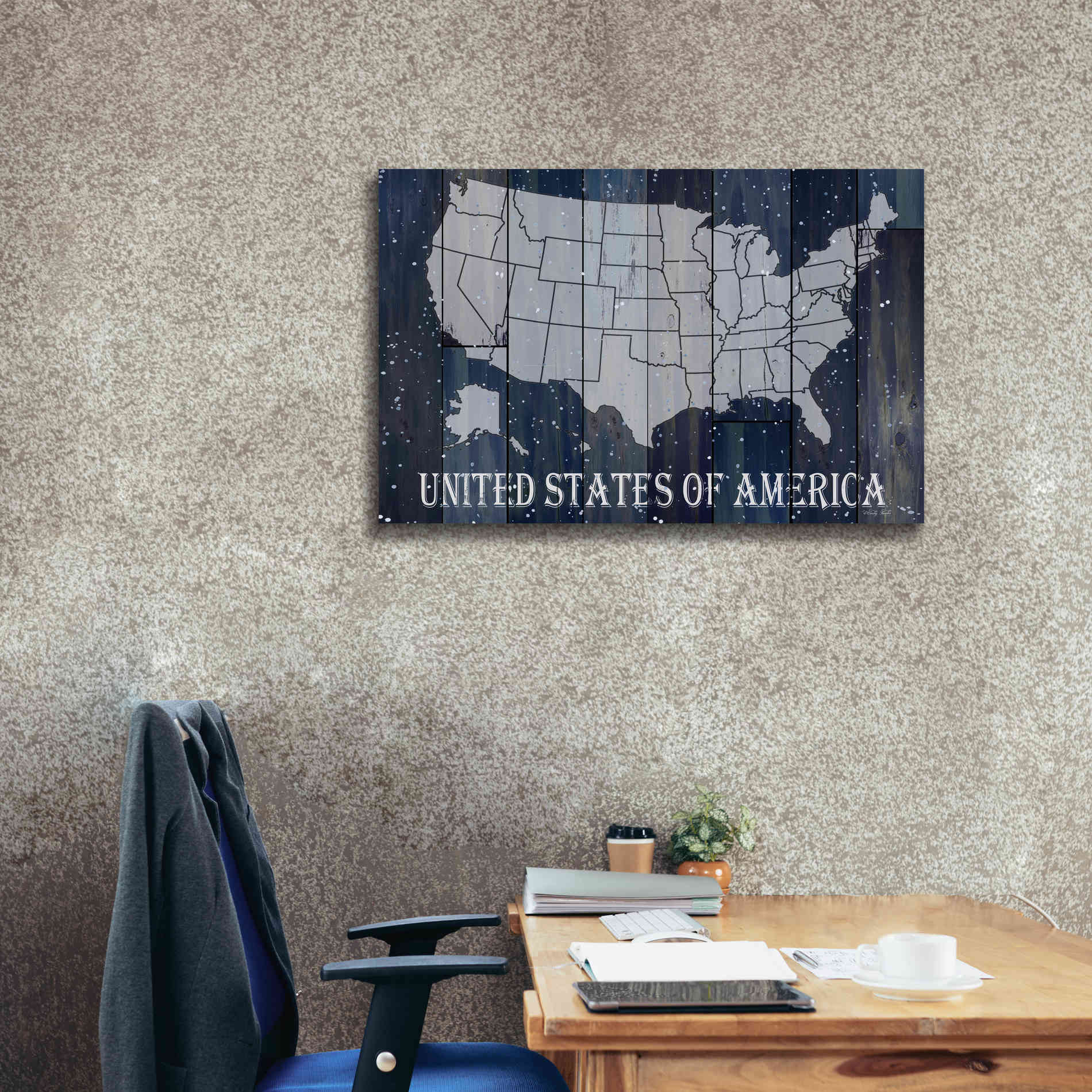'Navy United States of America' by Cindy Jacobs, Canvas Wall Art,40 x 26