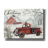 'Red Truck Winter Barn' by Cindy Jacobs, Canvas Wall Art