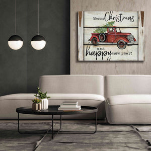 'Merry Christmas & Happy New Year Red Truck' by Cindy Jacobs, Canvas Wall Art,54 x 40