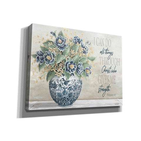 Image of 'I Can Do All Things Blue Vase' by Cindy Jacobs, Canvas Wall Art