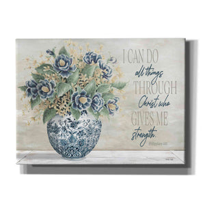 'I Can Do All Things Blue Vase' by Cindy Jacobs, Canvas Wall Art
