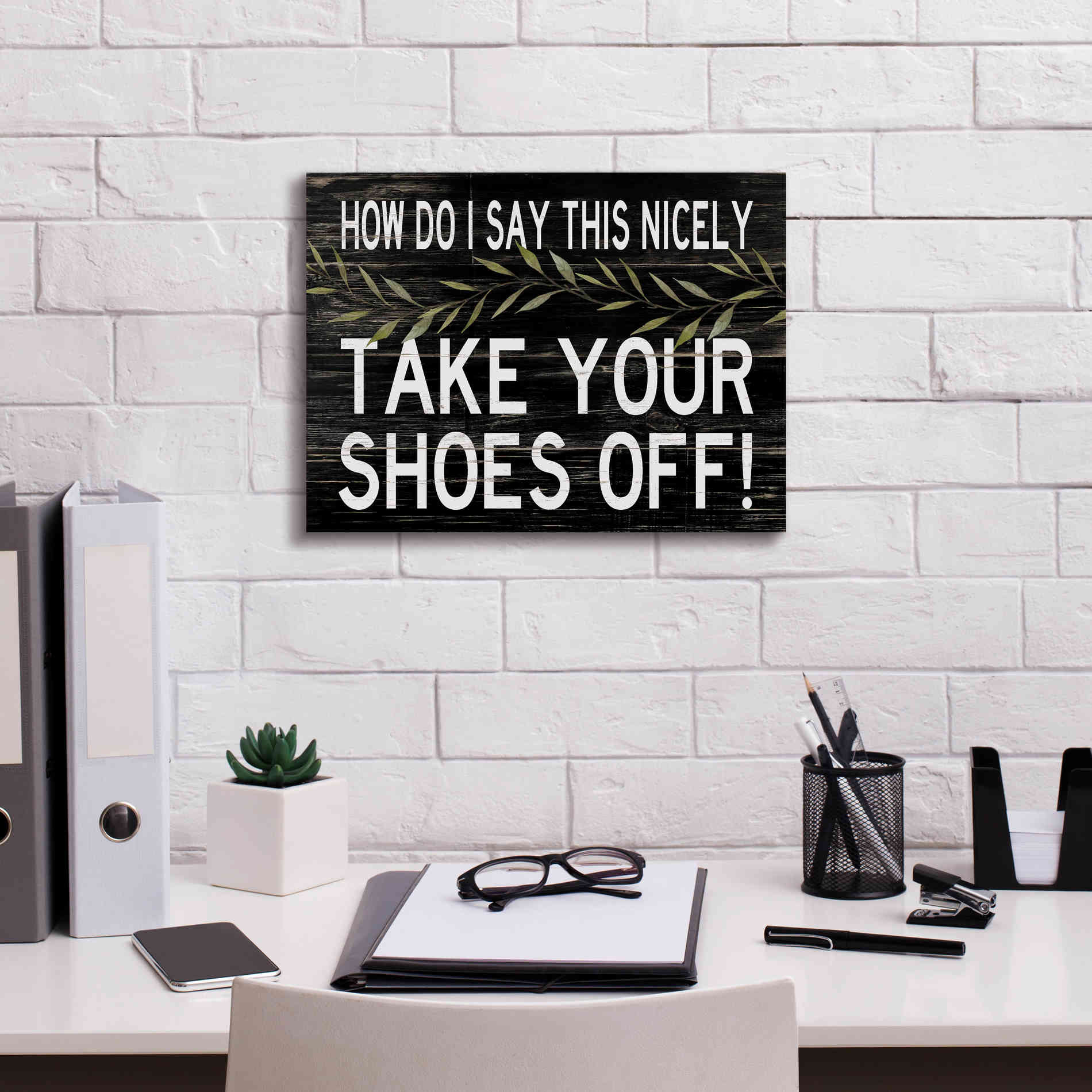 'Take Your Shoes Off' by Cindy Jacobs, Canvas Wall Art,16 x 12