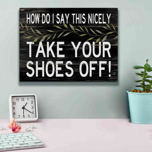 'Take Your Shoes Off' by Cindy Jacobs, Canvas Wall Art,16 x 12