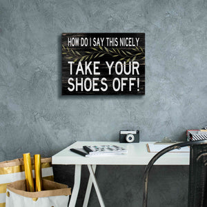 'Take Your Shoes Off' by Cindy Jacobs, Canvas Wall Art,16 x 12
