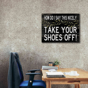 'Take Your Shoes Off' by Cindy Jacobs, Canvas Wall Art,34 x 26