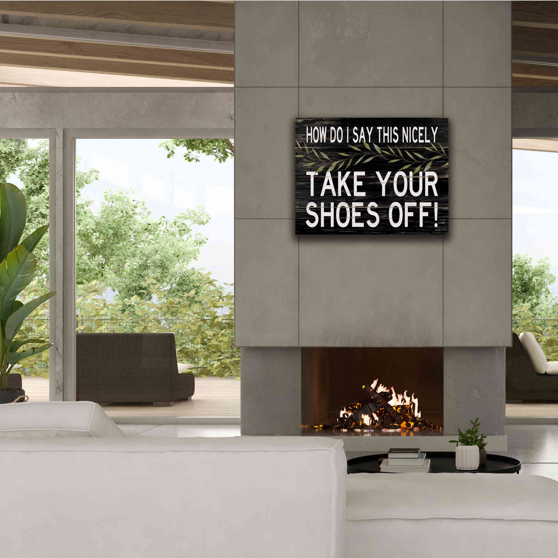 'Take Your Shoes Off' by Cindy Jacobs, Canvas Wall Art,34 x 26