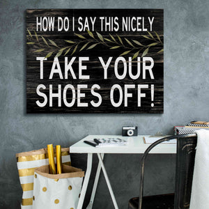 'Take Your Shoes Off' by Cindy Jacobs, Canvas Wall Art,34 x 26