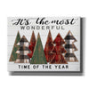'It's the Most Wonderful Time Plaid Trees' by Cindy Jacobs, Canvas Wall Art