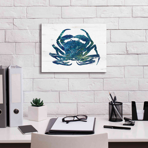 Image of 'Blue Coastal Crab' by Cindy Jacobs, Canvas Wall Art,16 x 12