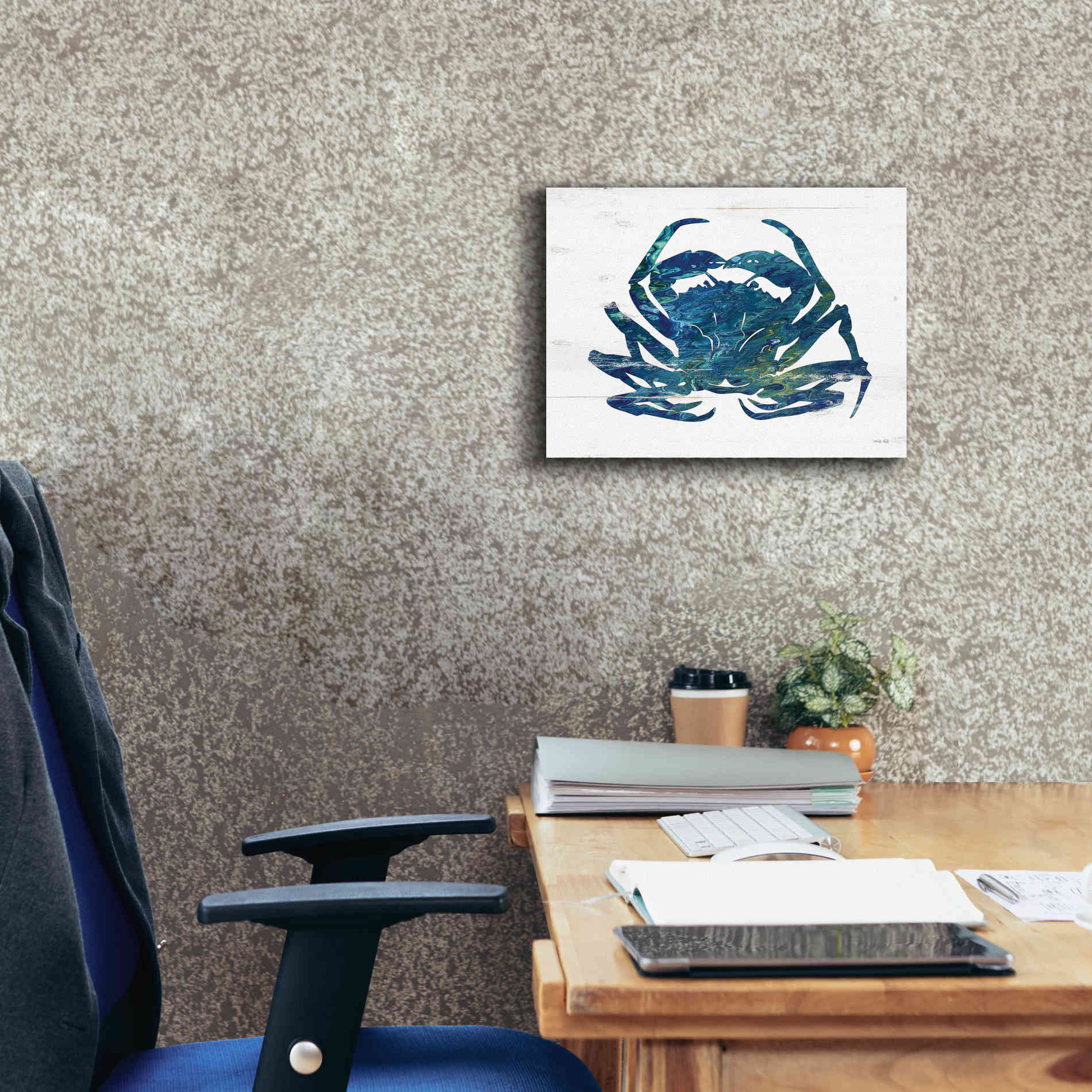 'Blue Coastal Crab' by Cindy Jacobs, Canvas Wall Art,16 x 12