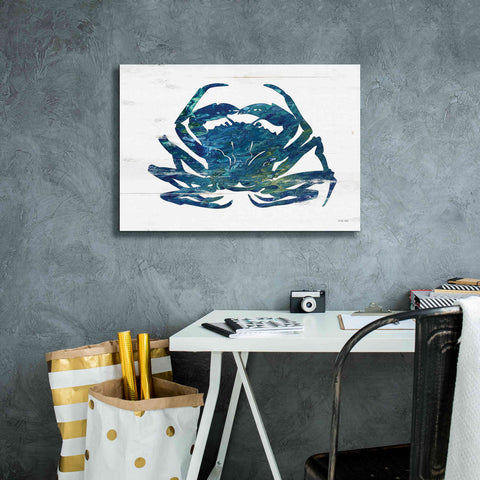 Image of 'Blue Coastal Crab' by Cindy Jacobs, Canvas Wall Art,26 x 18