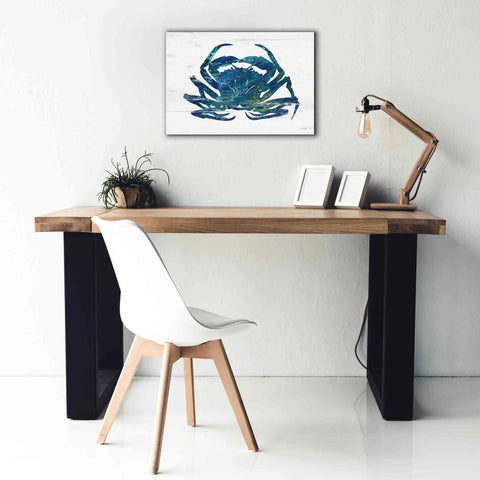 Image of 'Blue Coastal Crab' by Cindy Jacobs, Canvas Wall Art,26 x 18
