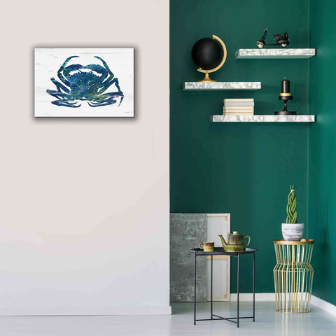 Image of 'Blue Coastal Crab' by Cindy Jacobs, Canvas Wall Art,26 x 18