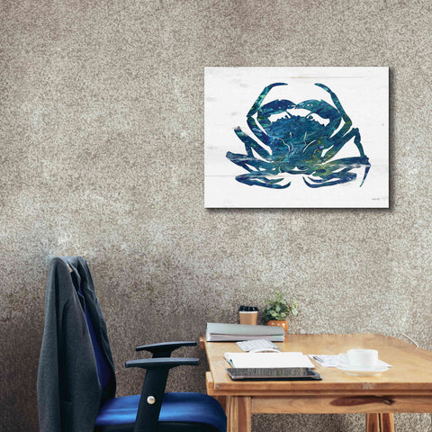 Image of 'Blue Coastal Crab' by Cindy Jacobs, Canvas Wall Art,34 x 26