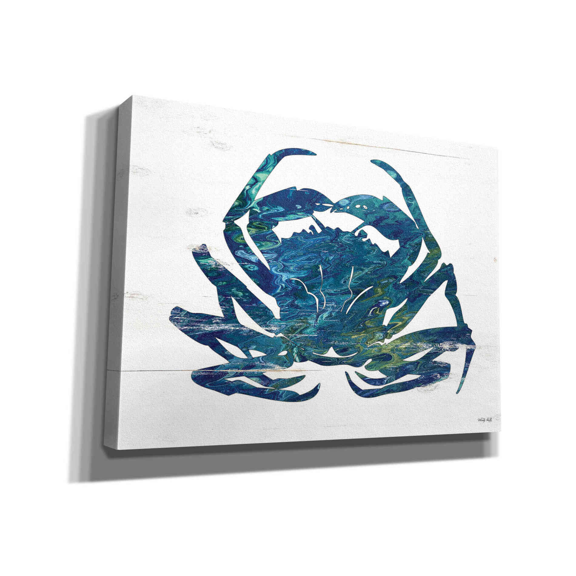 'Blue Coastal Crab' by Cindy Jacobs, Canvas Wall Art