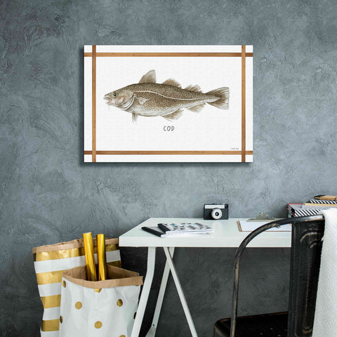 Image of 'Cod on White' by Cindy Jacobs, Canvas Wall Art,26 x 18