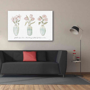 'Faith, Hope, Love Flower Vases' by Cindy Jacobs, Canvas Wall Art,60 x 40
