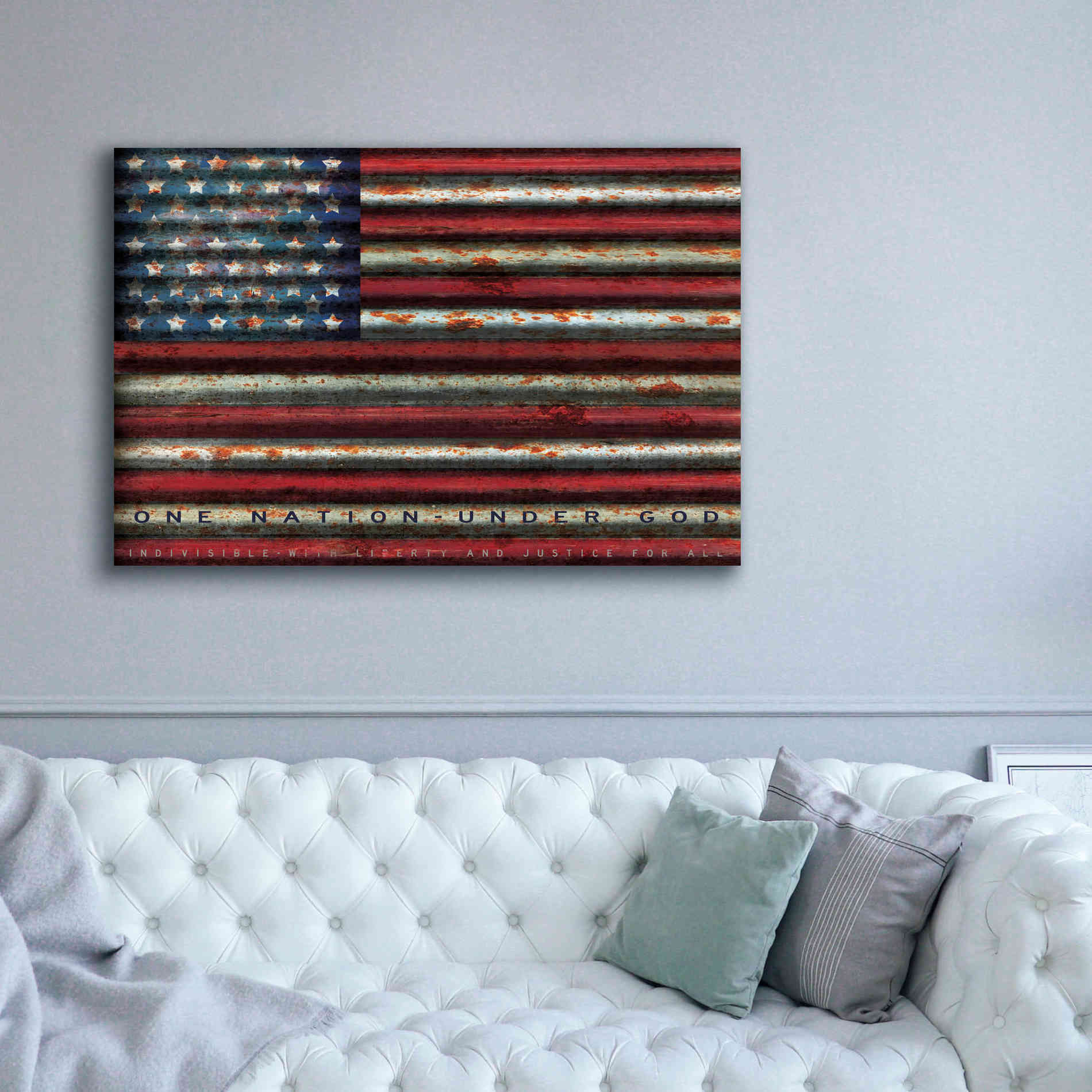 'One Nation Under God on Metal' by Cindy Jacobs, Canvas Wall Art,60 x 40