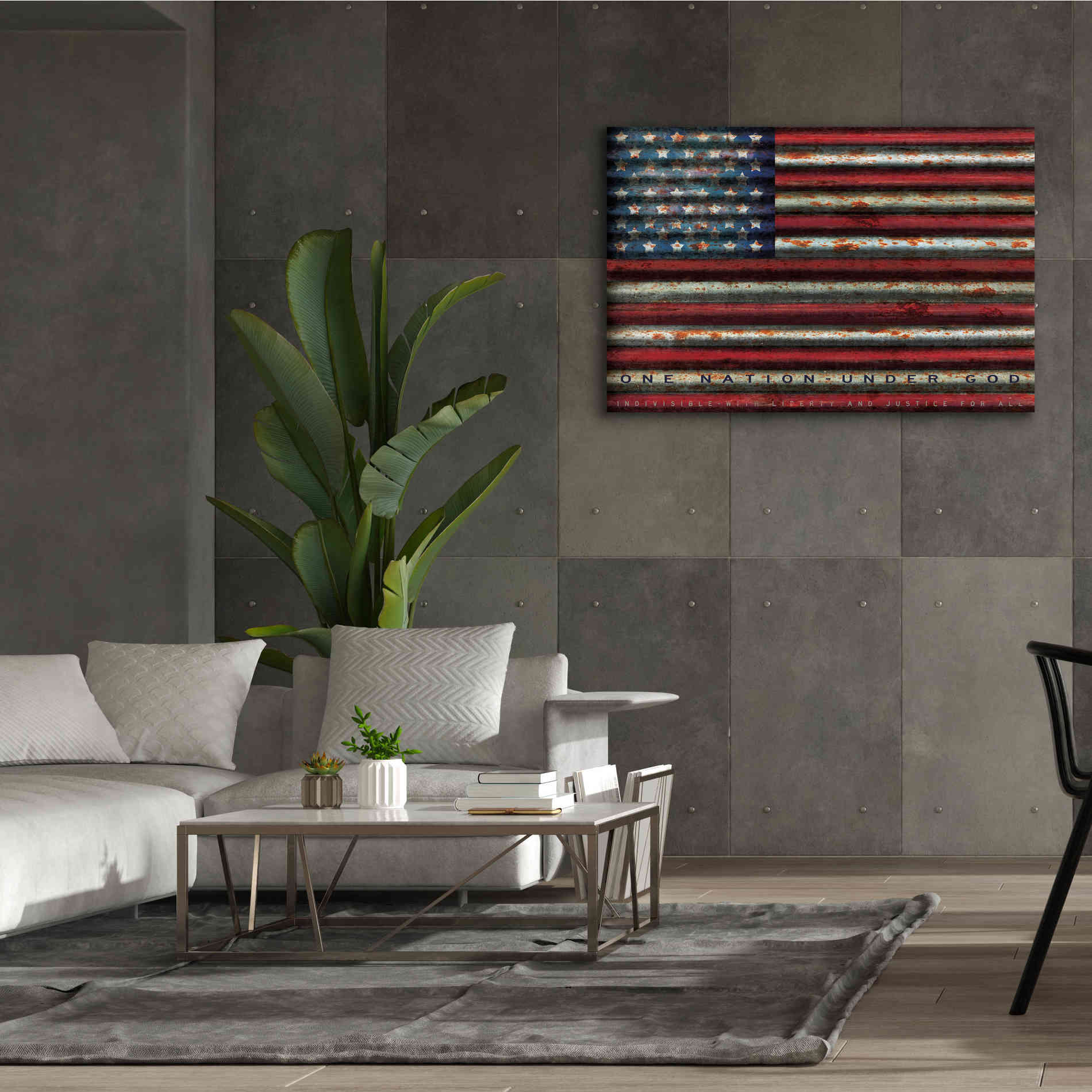 'One Nation Under God on Metal' by Cindy Jacobs, Canvas Wall Art,60 x 40