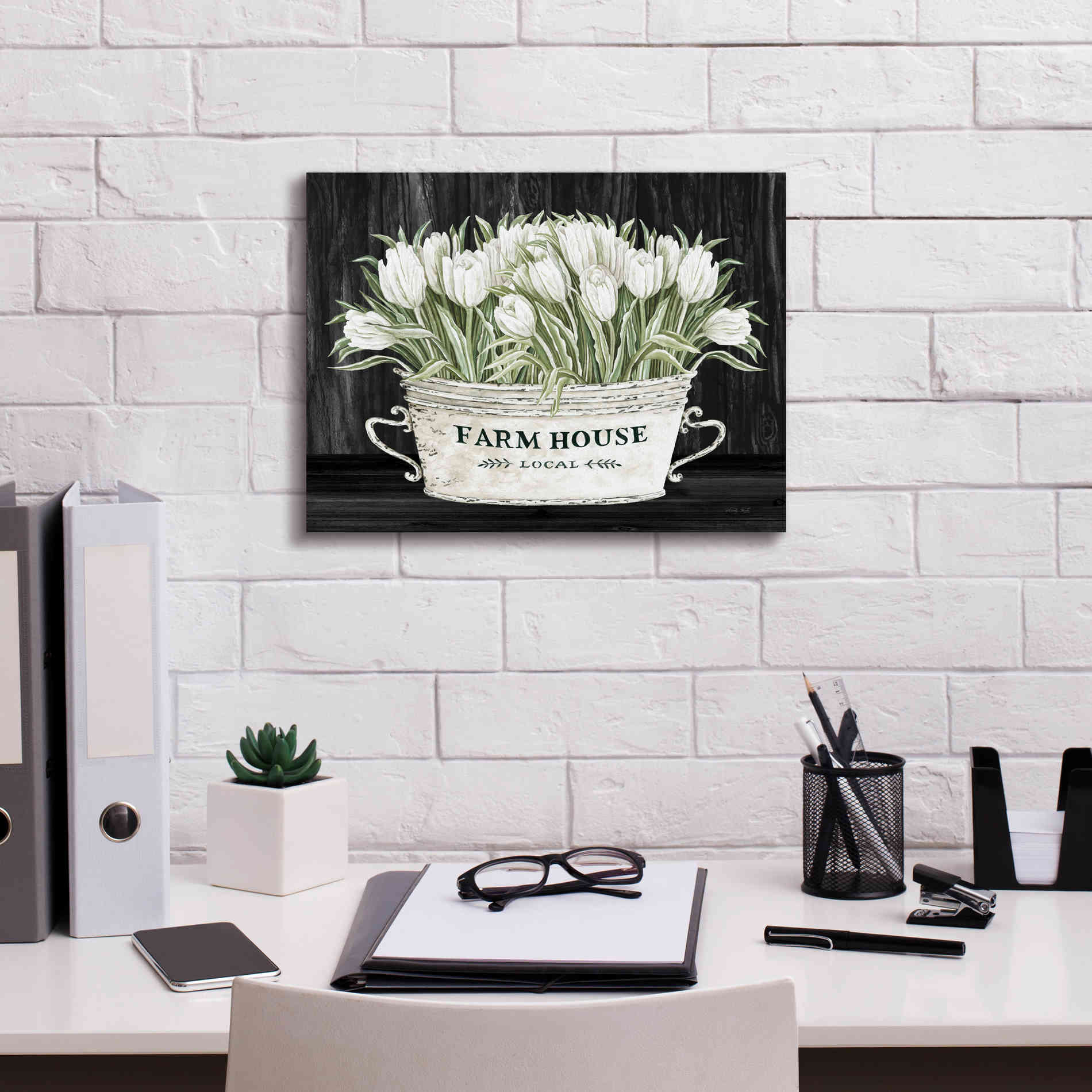 'Farmhouse Tulips' by Cindy Jacobs, Canvas Wall Art,16 x 12