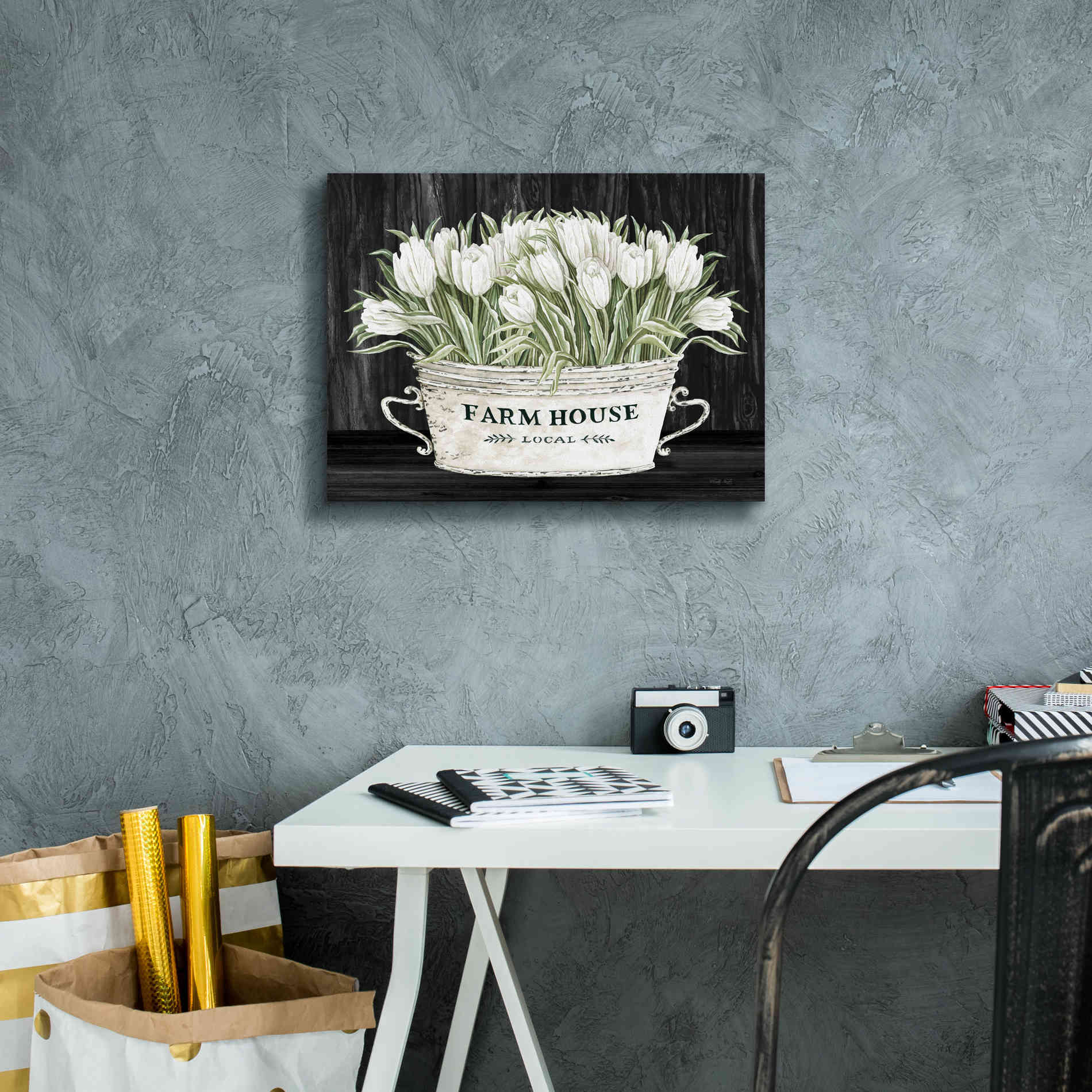 'Farmhouse Tulips' by Cindy Jacobs, Canvas Wall Art,16 x 12