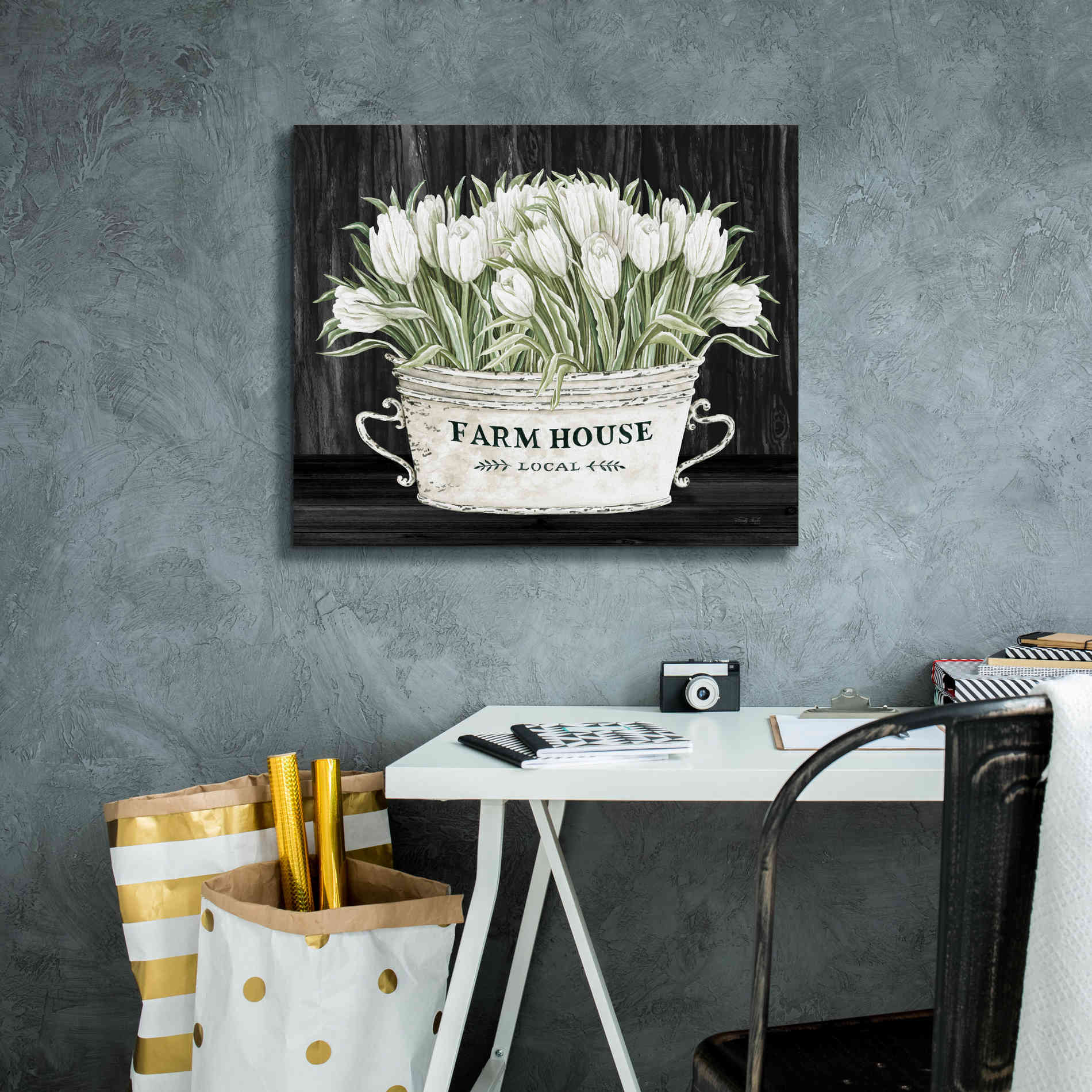 'Farmhouse Tulips' by Cindy Jacobs, Canvas Wall Art,24 x 20