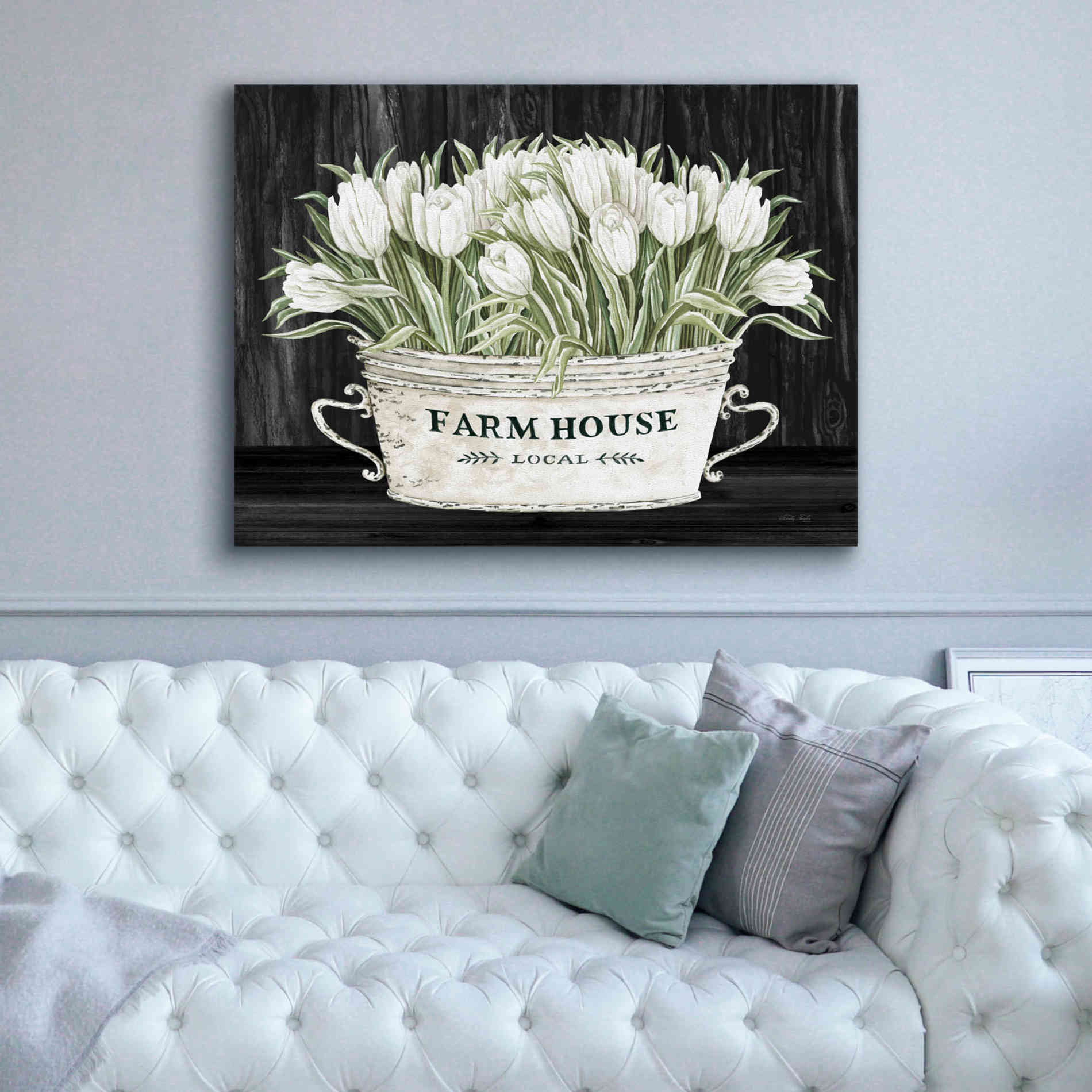 'Farmhouse Tulips' by Cindy Jacobs, Canvas Wall Art,54 x 40