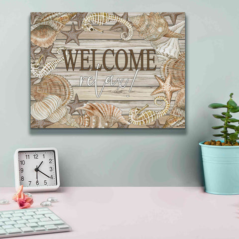 Image of 'Beach Welcome and Relax' by Cindy Jacobs, Canvas Wall Art,16 x 12