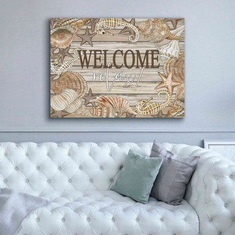 Image of 'Beach Welcome and Relax' by Cindy Jacobs, Canvas Wall Art,54 x 40