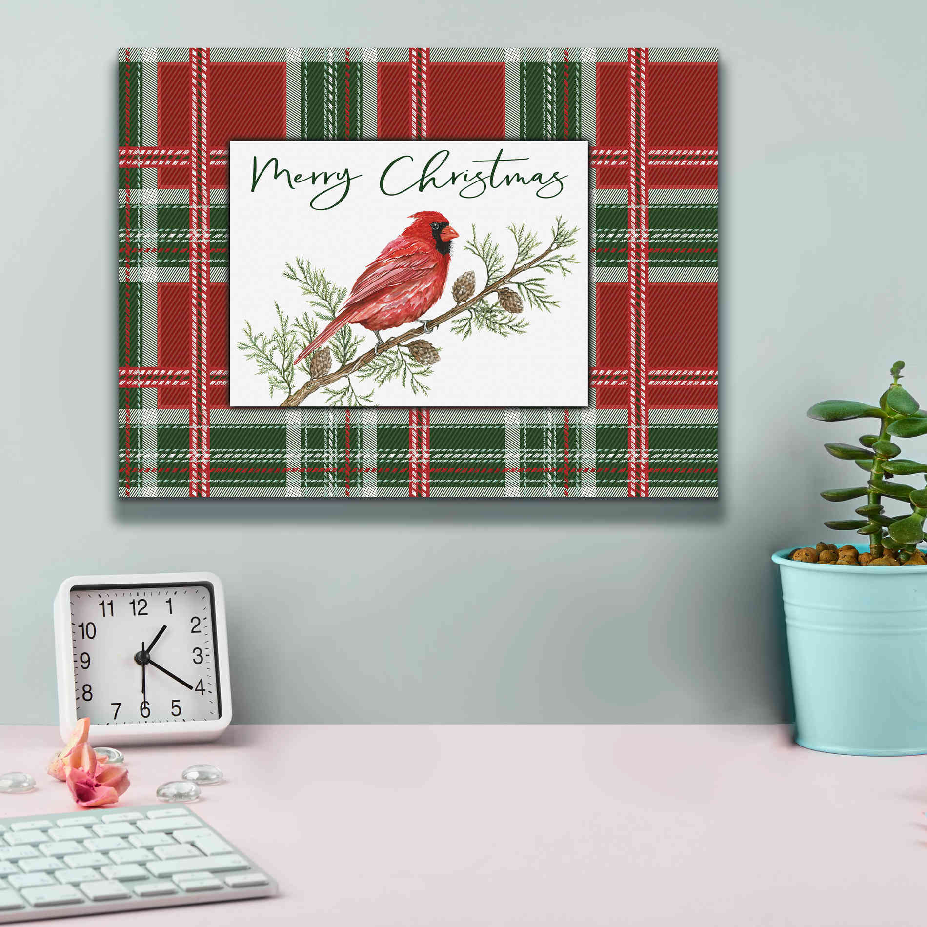 'Merry Christmas Cardinal' by Cindy Jacobs, Canvas Wall Art,16 x 12