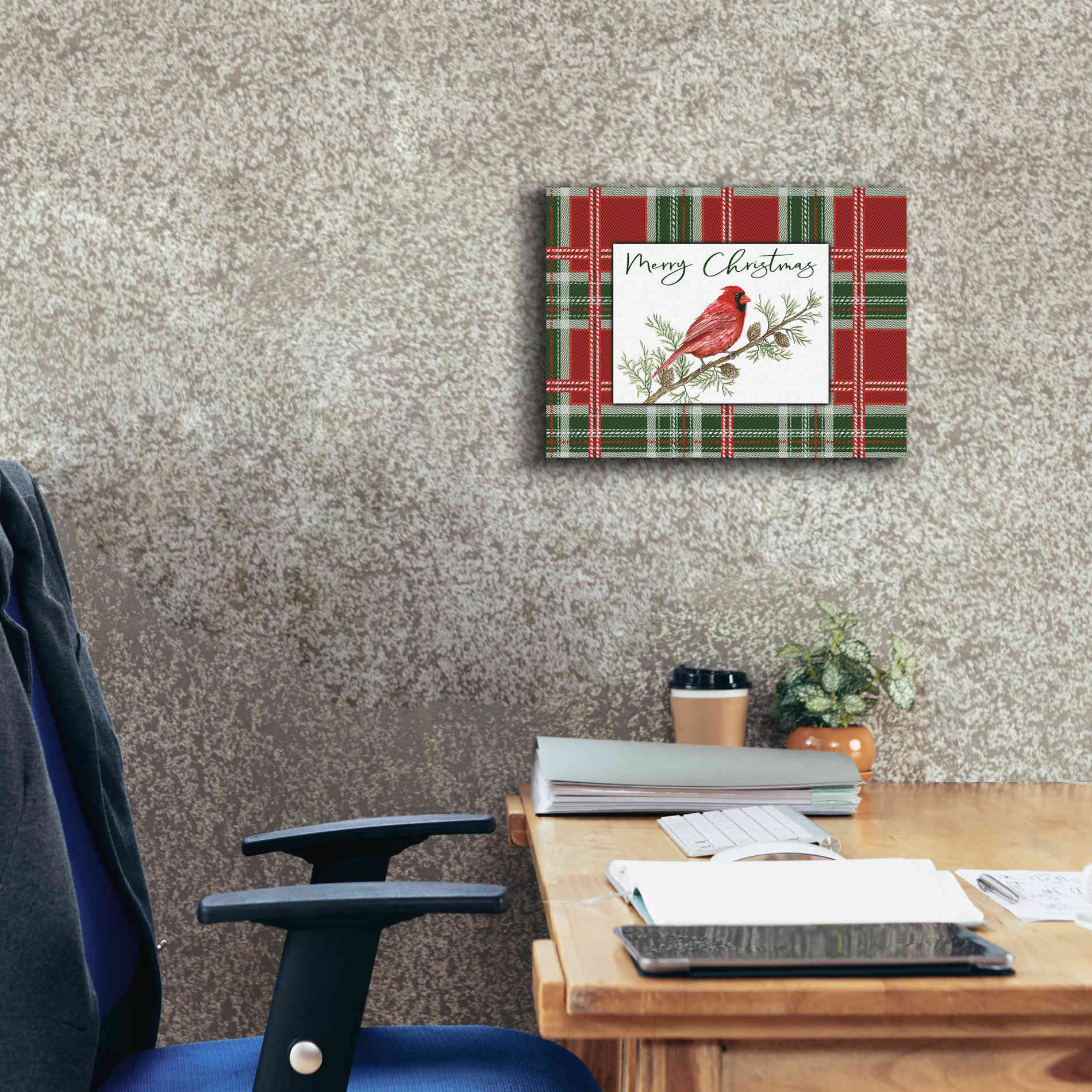 'Merry Christmas Cardinal' by Cindy Jacobs, Canvas Wall Art,16 x 12