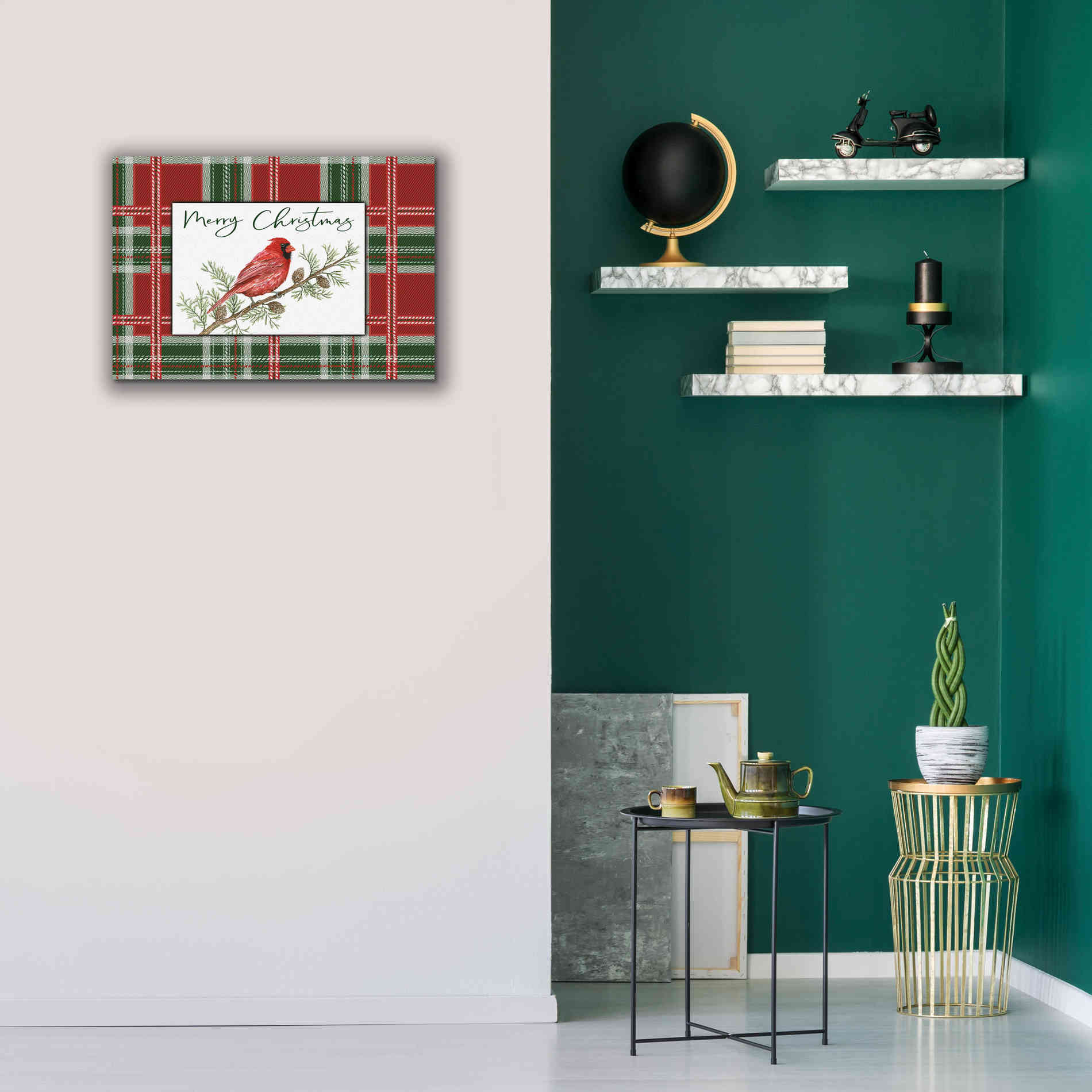 'Merry Christmas Cardinal' by Cindy Jacobs, Canvas Wall Art,26 x 18