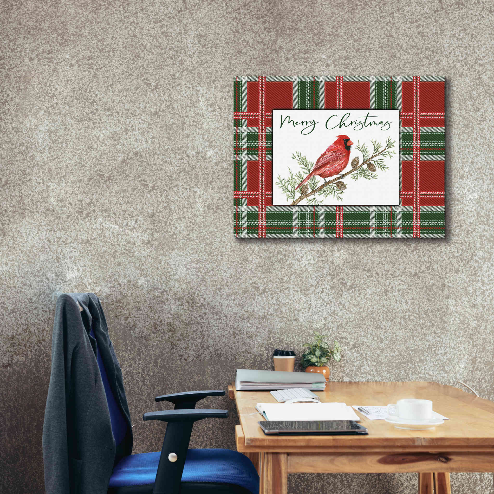 'Merry Christmas Cardinal' by Cindy Jacobs, Canvas Wall Art,34 x 26