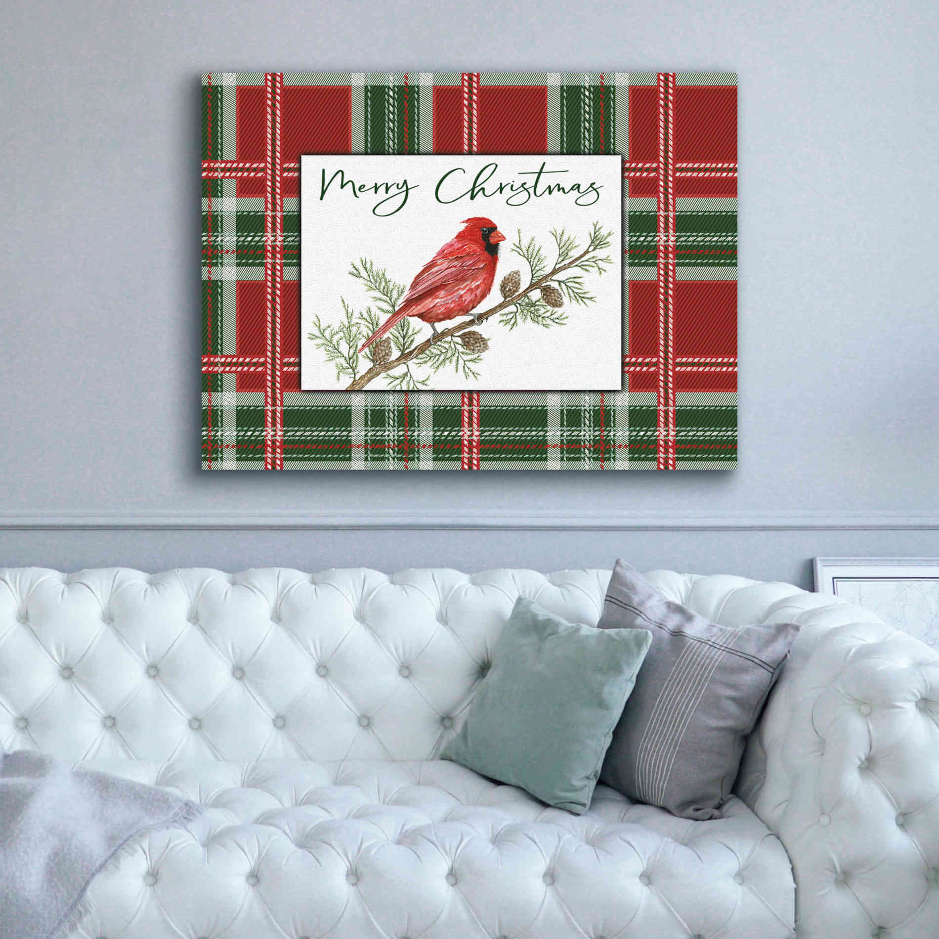 'Merry Christmas Cardinal' by Cindy Jacobs, Canvas Wall Art,54 x 40