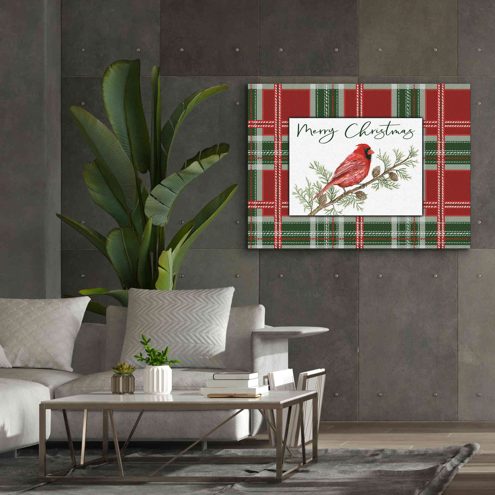 'Merry Christmas Cardinal' by Cindy Jacobs, Canvas Wall Art,54 x 40