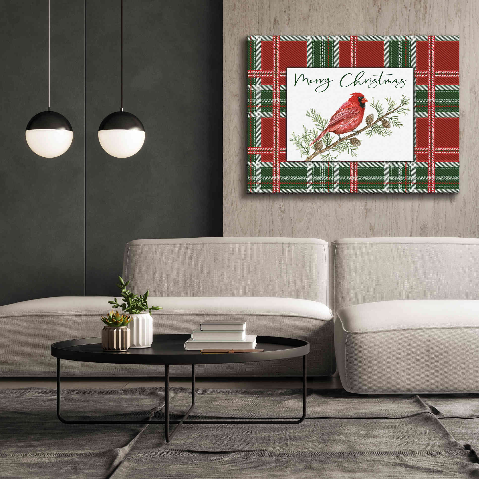 'Merry Christmas Cardinal' by Cindy Jacobs, Canvas Wall Art,54 x 40