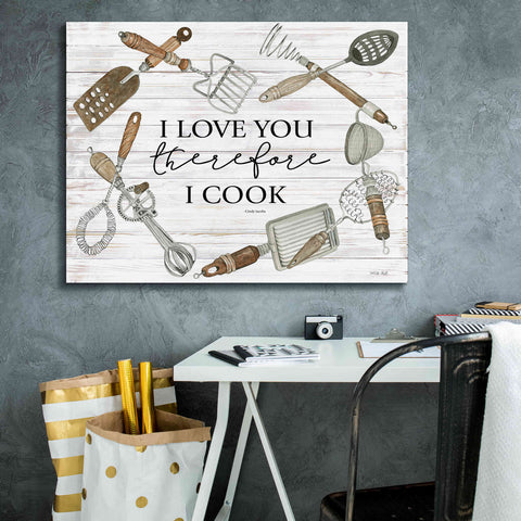 Image of 'I Love You Therefore I Cook' by Cindy Jacobs, Canvas Wall Art,34 x 26