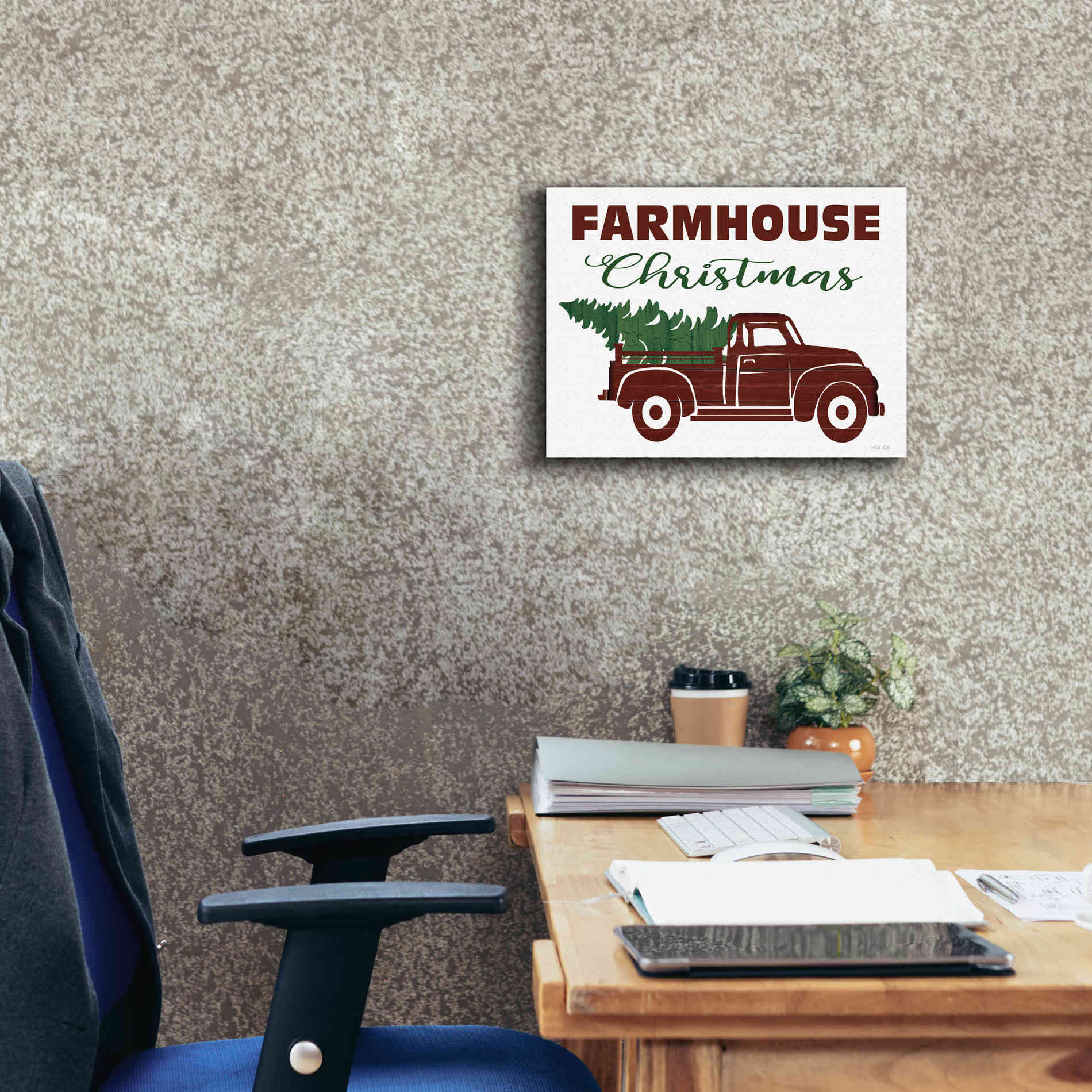 'Farmhouse Christmas Truck' by Cindy Jacobs, Canvas Wall Art,16 x 12