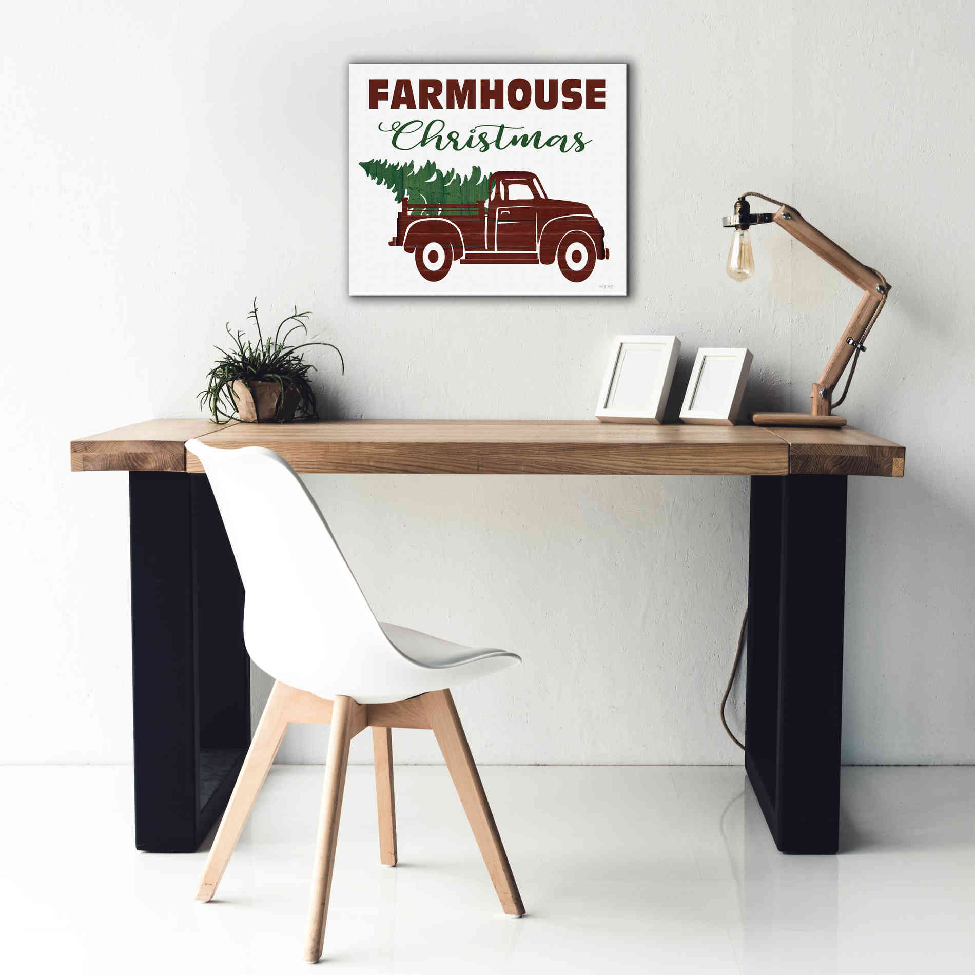 'Farmhouse Christmas Truck' by Cindy Jacobs, Canvas Wall Art,24 x 20